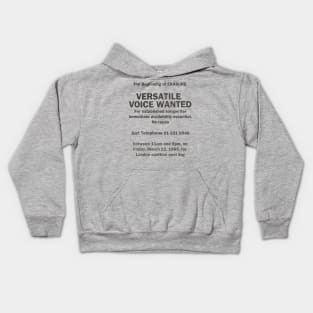 Beginning of Erasure Wanted Ad - Eye Voodoo Kids Hoodie